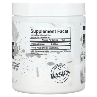 Axe & Sledge Supplements, Basics, бетаин, без добавок, 100 г (AXS-22596), фото