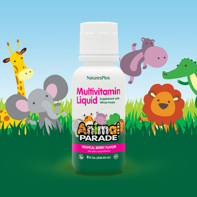 Nature's Plus, Source of Life, Animal Parade, жидкие мультивитамины для детей, вкус натуральных тропических ягод, 236,56 мл (NAP-29954), фото