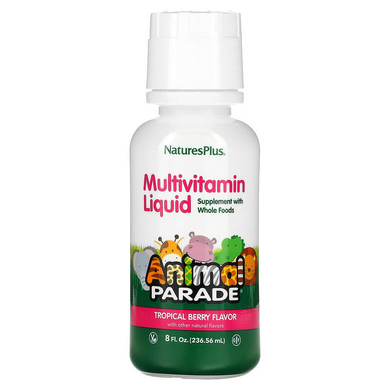 Nature's Plus, Source of Life, Animal Parade, жидкие мультивитамины для детей, вкус натуральных тропических ягод, 236,56 мл (NAP-29954), фото