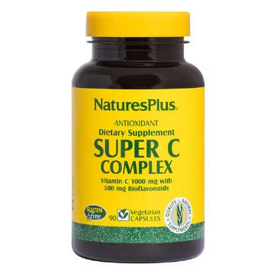 Nature's Plus, Супер комплекс Витамина С, 1000 мг, биофлавоноиды, 500 мг, Super C Complex, 90 капсул (NAP-02483), фото