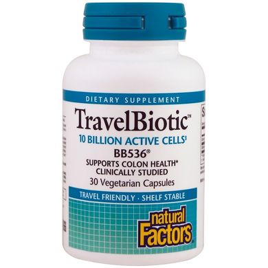 Пробіотик BB536, TravelBiotic, Natural Factors, 30 капсул (NFS-01813), фото