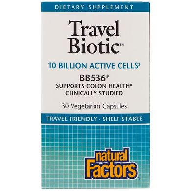Пробиотик BB536, TravelBiotic, Natural Factors, 30 капсул (NFS-01813), фото