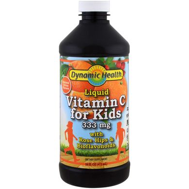 Dynamic Health Laboratories, рідкий вітамін C для дітей із натуральним смаком цитрусових, 333 мг, 473 мл (DNH-75823), фото