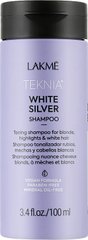 Lakme, Teknia White Silver, Тонувальний шампунь для нейтралізації жовтого відтінку волосся, 1000 мл (LKM-44011), фото