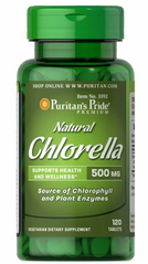 Хлорелла, Natural Chlorella, Puritan's Pride, 500 мг, натуральная, 120 таблеток (PTP-13592), фото