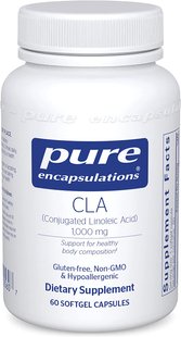 Кон'юговані лінолева кислота, CLA, Pure Encapsulations, 1000 мг, 60 капсул, (PE-00560), фото