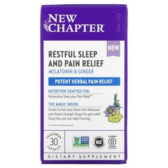 New Chapter, Restful Sleep and Pain Relief, Спокійний безболісний сон, 30 вегетаріанських капсул (NCR-90343), фото