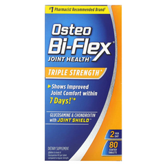 Osteo Bi-Flex, Глюкозамін та хондроїтин із захистом для суглобів, потрійна сила, 80 таблеток, покритих оболонкою (OBF-03121), фото