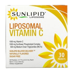 SunLipid, ліпосомальний вітамін C, з натуральними ароматизаторами, 30 пакетиків по 5,0 мл (SLD-47000), фото
