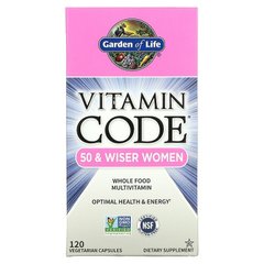 Garden of Life, Vitamin Code, для жінок від 50 і старше, мультивітаміни із сирих цільних продуктів, 120 вегетаріанських капсул (GOL-11367), фото