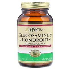 LifeTime Vitamins, Комплексний склад: глюкозамін та хондроїтин, 60 капсул (LIF-20602), фото
