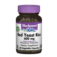 Bluebonnet Nutrition, красный ферментированный рис, 600 мг, 60 гелевых капсул (BLB-01170), фото