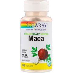 Мака, Maca, Solaray, органик, 500 мг, 100 капсул (SOR-27685), фото