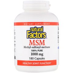 Метілсульфонілметан МСМ, MSM, Natural Factors, 1000 мг, 180 капсул (NFS-02653), фото
