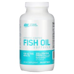 Optimum Nutrition, Рыбий жир с кишечнорастворимым покрытием, 200 мягких желатиновых капсул (OPN-02985), фото
