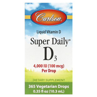 Carlson Labs, Super Daily D3, 100 мкг (4000 МЕ), 10,3 мл (CAR-01290), фото