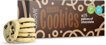 Ostrovit, Печиво зі шматочками шоколаду, Cookies with chocolate pieces, 130 г (OST-90701), фото