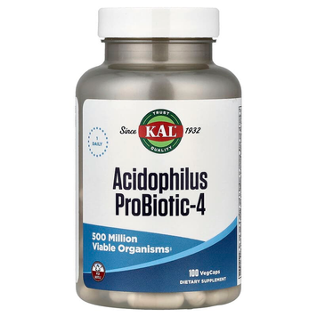 Ацидофильный пробиотик 500 млн. КОУ KAL Acidophilus Probiotic-4 &ndash; 100 капсул VegCap, фото