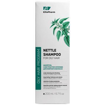Шампунь для жирного волосся ELFA PHARM Oily Hair трихологічний з кропивою - 200 мл, фото
