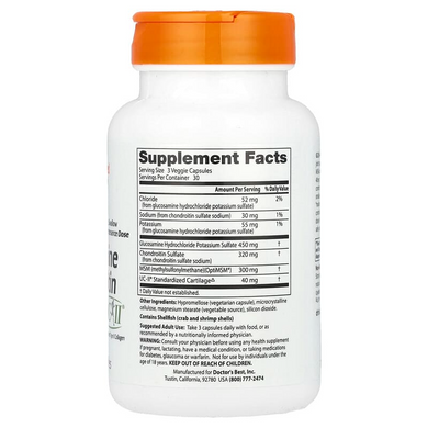 Глюкозамин, хондроитин, МСМ и UC-II Doctor's Best Glucosamine Chondroitin MSM + UC-II - 90 капсул, фото