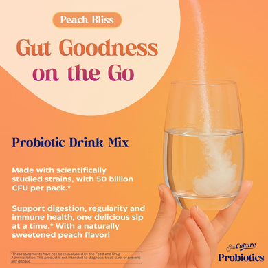 Пробиотический порошок для напитка 50 млрд КОЕ Enzymedica SubCulture Probiotic Drink Mix | персик - 20 стиков, фото