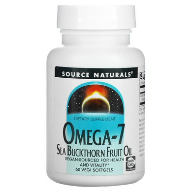 Source Naturals, Omega-7, Масло плодов облепихи, 60 вегетарианских мягких таблеток (SNS-02554), фото