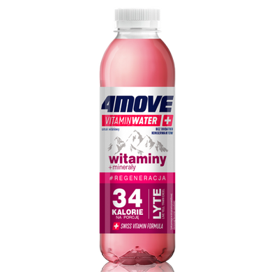 4MOVE, Витаминизированная вода с витаминами и минералами - 556 мл - вишня (красная) 05/21 (815828), фото