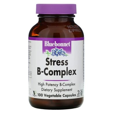 Bluebonnet Nutrition, Stress B-комплекс, 100 растительных капсул (BLB-00424), фото