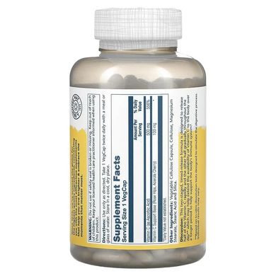 Solaray, витамин C с медленным высвобождением, шиповник и ацерола, 500 мг, 250 растительных капсул (SOR-04401), фото