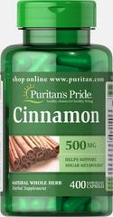 Puritan's Pride, Кориця, Cinnamon, 500 мг, 400 капсул (PTP-14023), фото