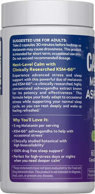 Мелатонин с ашвагандой KSM-66 Natural Vitality CALM Sleep Melatonin + Ashwagandha KSM-66 - 60 капсул, фото