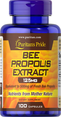 Прополіс, Bee Propolis, Puritan's Pride, 500 мг, 100 капсул (PTP-13812), фото