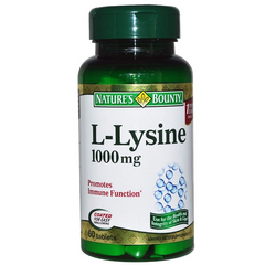 Nature's Bounty, L-Lysine, 1000 мг, 60 Tablets (NRT-06011), фото