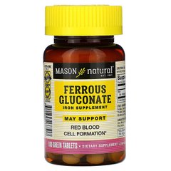 Mason Natural, Глюконат железа, 240 мг, 100 таблеток (MAV-13751), фото