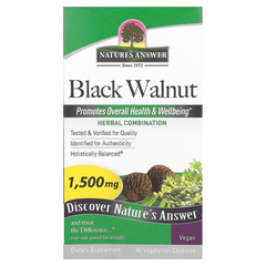 Nature's Answer, чорний горіх, 1500 мг, 90 вегетаріанських капсул (NTA-16017), фото