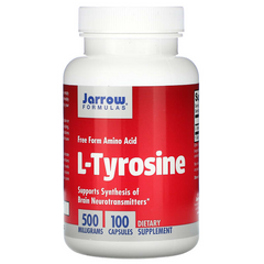 L- тирозин, Jarrow Formulas, 500 мг, 100 капсул, (JRW-15001), фото