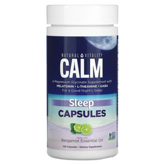 Natural Vitality, Calm, капсули для сну з ефірною олією бергамоту, 120 капсул (PTG-04361), фото
