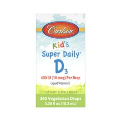 Carlson Labs, Рідкий вітамін Д3 для дітей, 400 МО, 10,3 мл (CAR-01260), фото