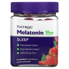 Natrol, мелатонин, со вкусом клубники, 10 мг, 90 жевательных конфет (NTL-07331), фото