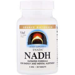 Source Naturals, Нікотинамідаденіндінуклеотид, NADH, ENADA, 5 мг, 30 таблеток (SNS-01249), фото