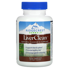 RidgeCrest Herbals, LiverClean, для очищення печінки, 60 веганських капсул (RDH-00172), фото