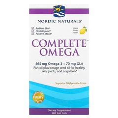 Nordic Naturals, Complete Omega, лимонный вкус, 1000 мг, 180 гелевых капсул (NOR-03770), фото