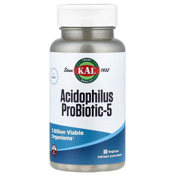 Ацидофильный пробиотик 3 млрд. КОУ KAL Acidophilus Probiotic-5 &ndash; 60 капсул VegCap, фото