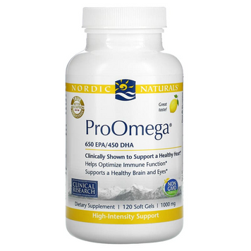 Nordic Naturals, ProOmega, зі смаком лимона, 1000 мг, 120 м'яких капсул (NOR-13120), фото