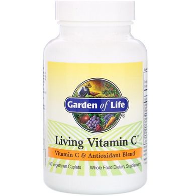 Garden of Life, Living Vitamin C, 60 рослинних капсул (GOL-11148), фото