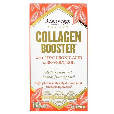 ReserveAge Nutrition, Collagen Booster з гіалуроновою кислотою та ресвератролом, 60 капсул (REA-97864), фото