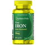 Puritan's Pride PTP-11655 Puritan's Pride, Easy Iron (Glycinate), Залізо, 28 мг, 30 гелевих капсул (PTP-11655)