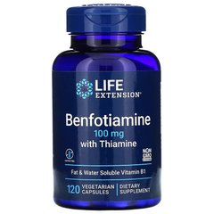 Life Extension, бенфотиамин с тиамином, 100 мг, 120 вегетарианских капсул (LEX-92012), фото