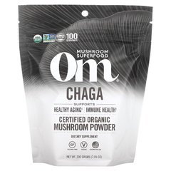Om Mushrooms, Чага, сертифицированный органический грибной порошок, 200 г (OMM-55323), фото