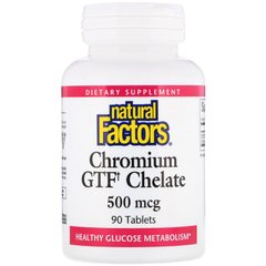 Хром, Natural Factors, 500 мкг, 90 таблеток (NFS-01630), фото